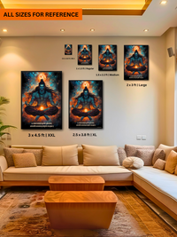 The "ॐ त्र्यम्बकं यजामहे " Lord Shiva Wall Frame | Premium Quality - Bharatvarsh Arts--Wall Poster Sets - Buy Indian Spiritual, Mythology, Gods, Warrior Wall Art - For Living Room, Decor