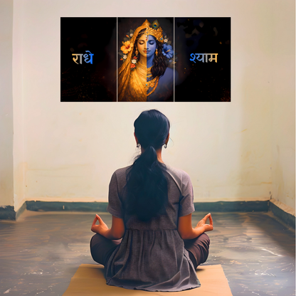 The 'राधे श्याम' Radha Krishna Epic 3 Panel SPLIT Poster | 8K | Premium Glossy