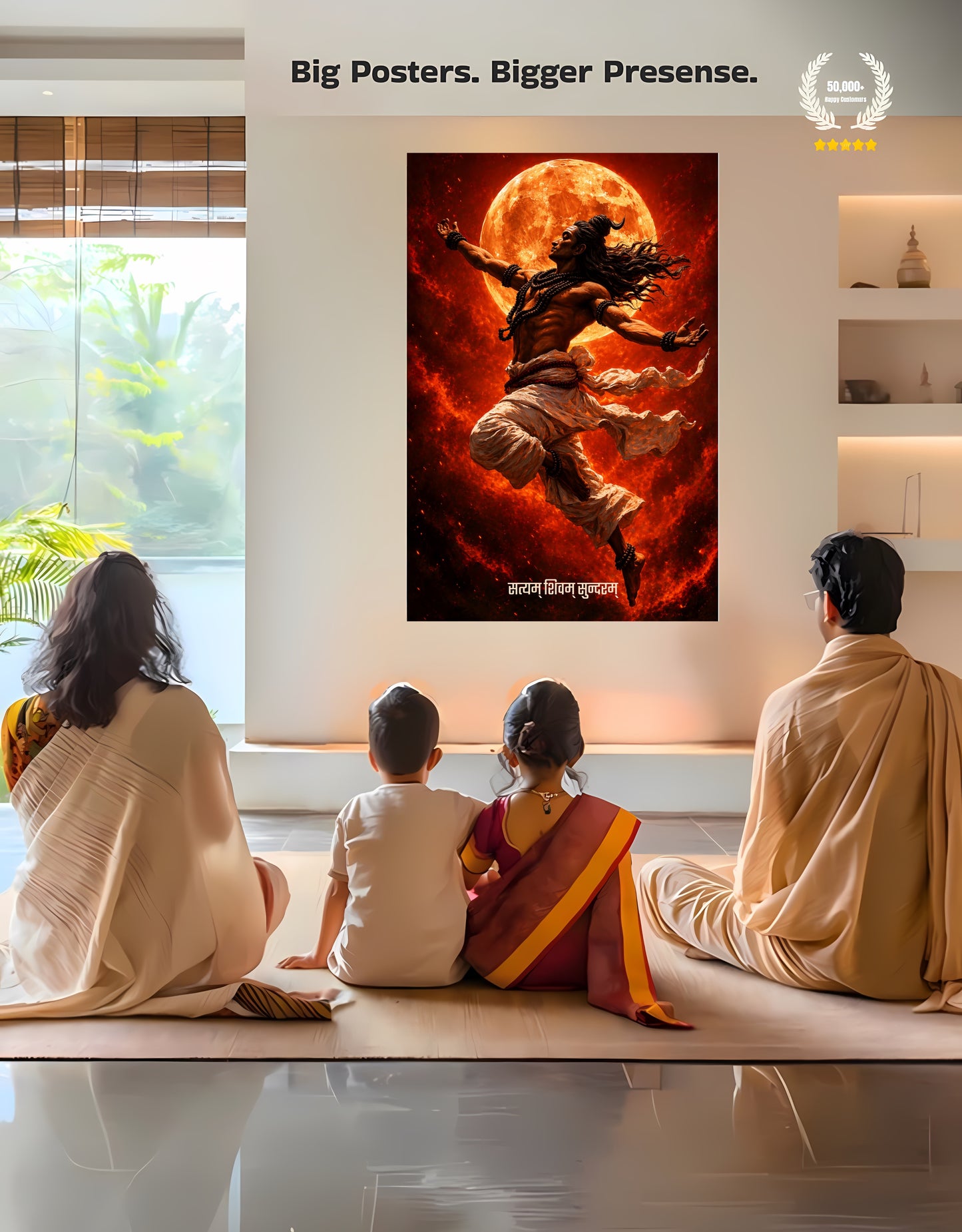 The 'सत्यम् शिवम् सुन्दरम्' Lord Shiva Premium Large Poster | 8K | Premium Glossy