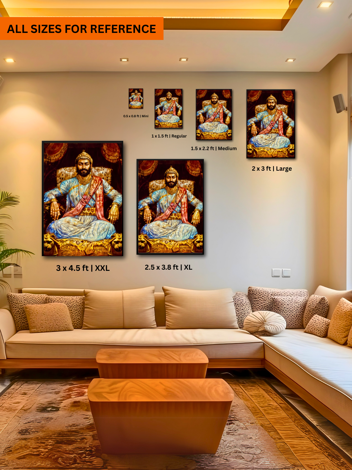 The King Chatrapati Shivaji Maharaj Wall Frame | Premium Quality - Bharatvarsh Arts--Wall Poster Sets - Buy Indian Spiritual, Mythology, Gods, Warrior Wall Art - For Living Room, Decor
