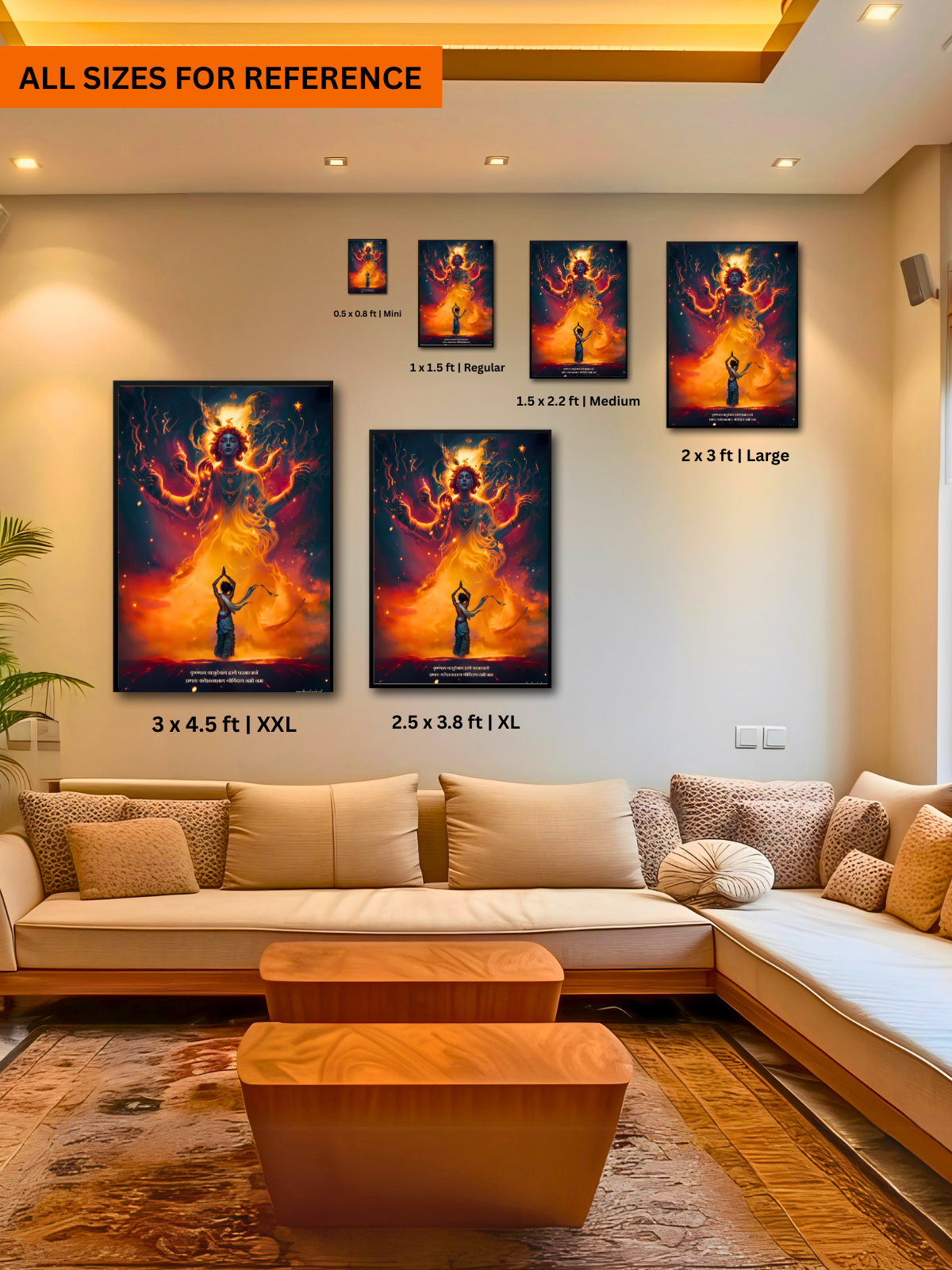 The "कृष्णाय वासुदेवाय हरये परमात्मने" Krishna Wall Frame | Premium Quality - Bharatvarsh Arts--Wall Poster Sets - Buy Indian Spiritual, Mythology, Gods, Warrior Wall Art - For Living Room, Decor