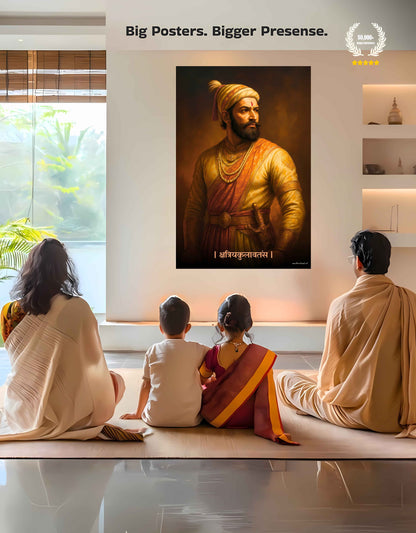 The 'क्षत्रियकुलावतंस' Chatrapati Shivaji Maharaj Large Wall Poster | 8K Glossy