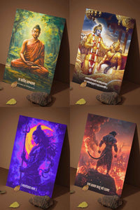 The Bharatvarsh's Complete History 25 Posters Combo + Free "शस्त्र • शास्त्र • शौर्य • विद्या" Poster + Free Fevicol EasyStick Kit + 2 Surprise Stickers ( Customisable ) | Size : 1 x 1.5 ft - Bharatvarsh Arts--Wall Poster Sets - Buy Indian Spiritual, Mythology, Gods, Warrior Wall Art - For Living Room, Decor