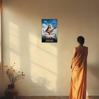 The "या देवी सर्वभूतेषु" Maa Saraswati Poster | 8K | Premium Glossy - Bharatvarsh Arts--Wall Poster Sets - Buy Indian Spiritual, Mythology, Gods, Warrior Wall Art - For Living Room, Decor