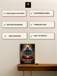 The "ॐ त्र्यम्बकं यजामहे " Lord Shiva Wall Frame | Premium Quality - Bharatvarsh Arts--Wall Poster Sets - Buy Indian Spiritual, Mythology, Gods, Warrior Wall Art - For Living Room, Decor