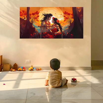 The Radha Krishna Epic 3 Panel SPLIT Poster | 8K | Premium Glossy