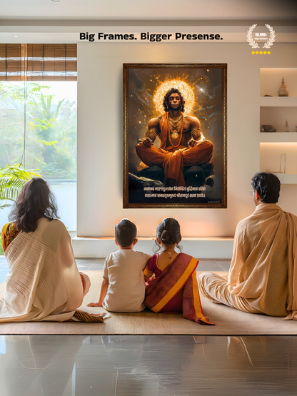 The 'मनोजवं मारुततुल्यवेगं' Hanuman Meditation Wall Frame | Premium Quality