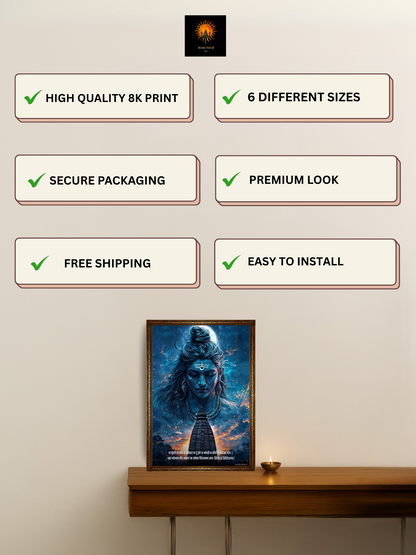 The "न पुण्यं न पापं" Lord Shiva Wall Frame | Premium Quality - Bharatvarsh Arts--Wall Poster Sets - Buy Indian Spiritual, Mythology, Gods, Warrior Wall Art - For Living Room, Decor