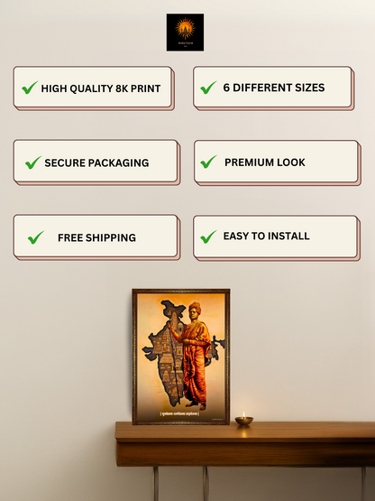 The "युवचेतना धर्मचेतना राष्ट्रचेतना" Swami Vivekananda Wall Frame | Premium Quality - Bharatvarsh Arts--Wall Poster Sets - Buy Indian Spiritual, Mythology, Gods, Warrior Wall Art - For Living Room, Decor