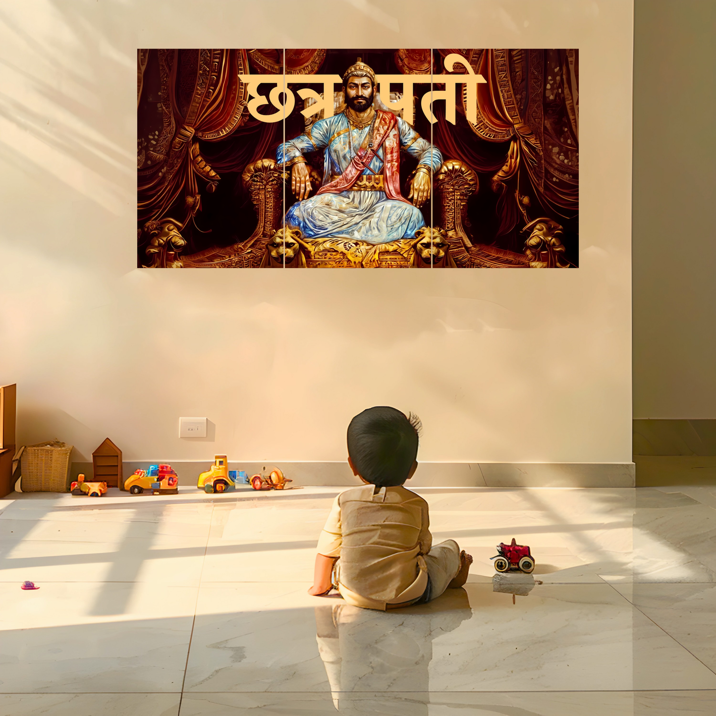 The 'छत्रपती' Chatrapati Shivaji Maharaj Epic 3 Panel SPLIT Poster | 8K | Premium Glossy