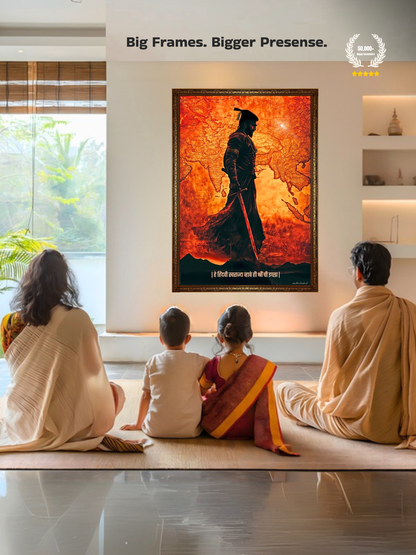 The 'हे हिंदवी स्वराज्य व्हावे ही श्रीं ची इच्छा' Chatrapati Shivaji Maharaj Wall Frame | Premium Quality