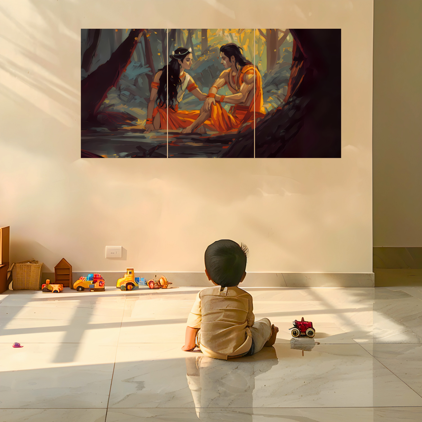 The Ram Sita Vanwaas Epic 3 Panel SPLIT Poster | 8K | Premium Glossy