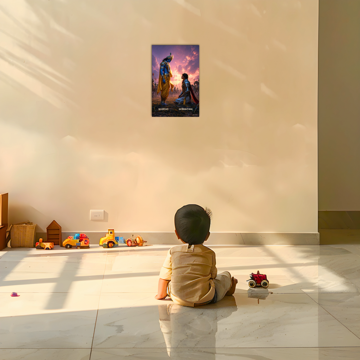 The 'सब खिलाफ हैं माधव, सब हारेंगे पार्थ' Krishna Motivational Poster | 8K | Premium Glossy