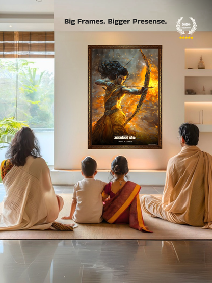 The "अहमस्मि योधः" Prabhu Shreeram Warrior Wall Frame | Premium Quality