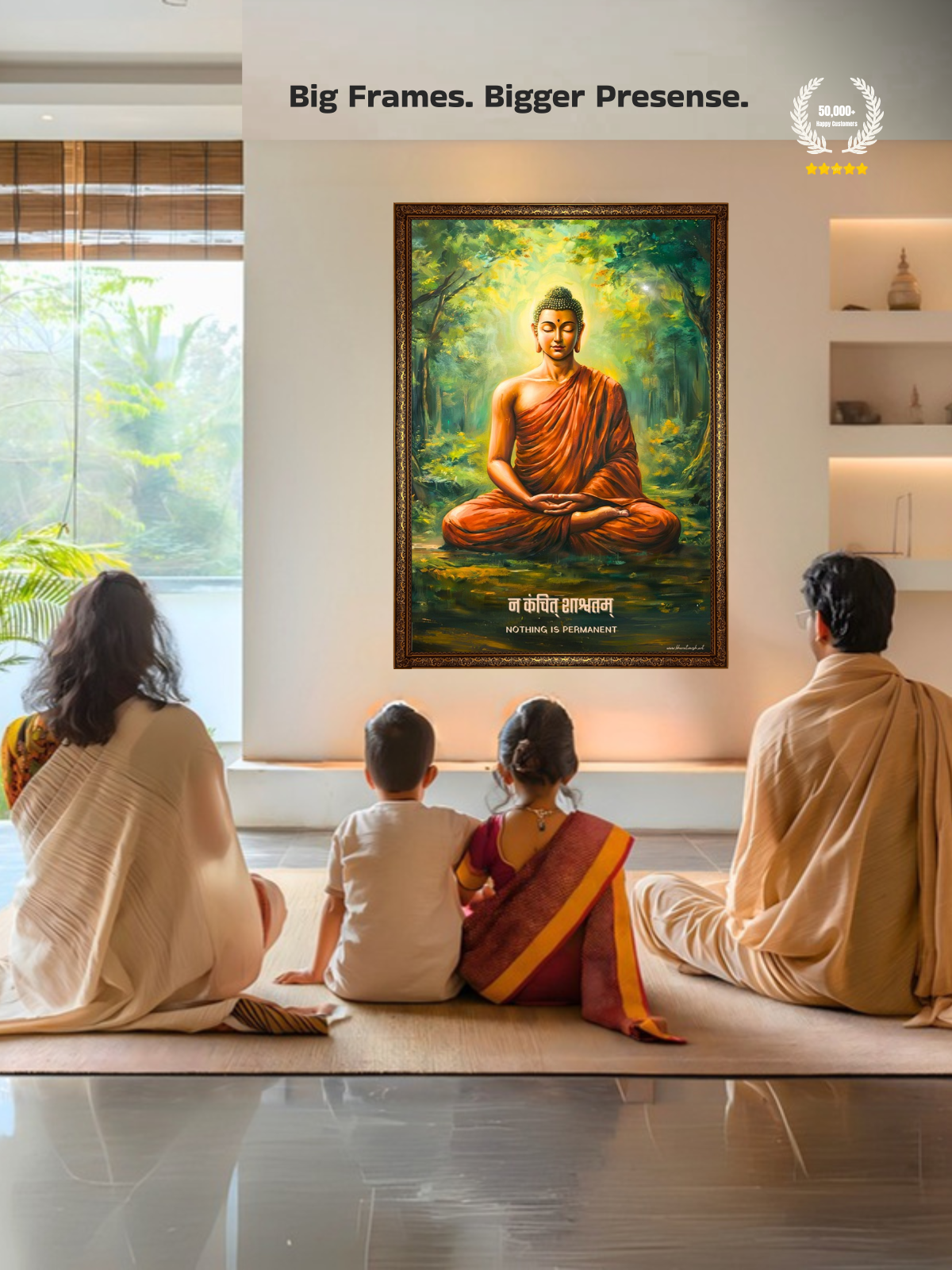 The "न कंचित् शाश्वतम्" Gautam Buddha Wall Frame | Premium Quality
