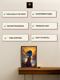 The 'कृष्णः सदा सहायते' Krishna Wall Frame | Premium Quality - Bharatvarsh Arts--Wall Poster Sets - Buy Indian Spiritual, Mythology, Gods, Warrior Wall Art - For Living Room, Decor