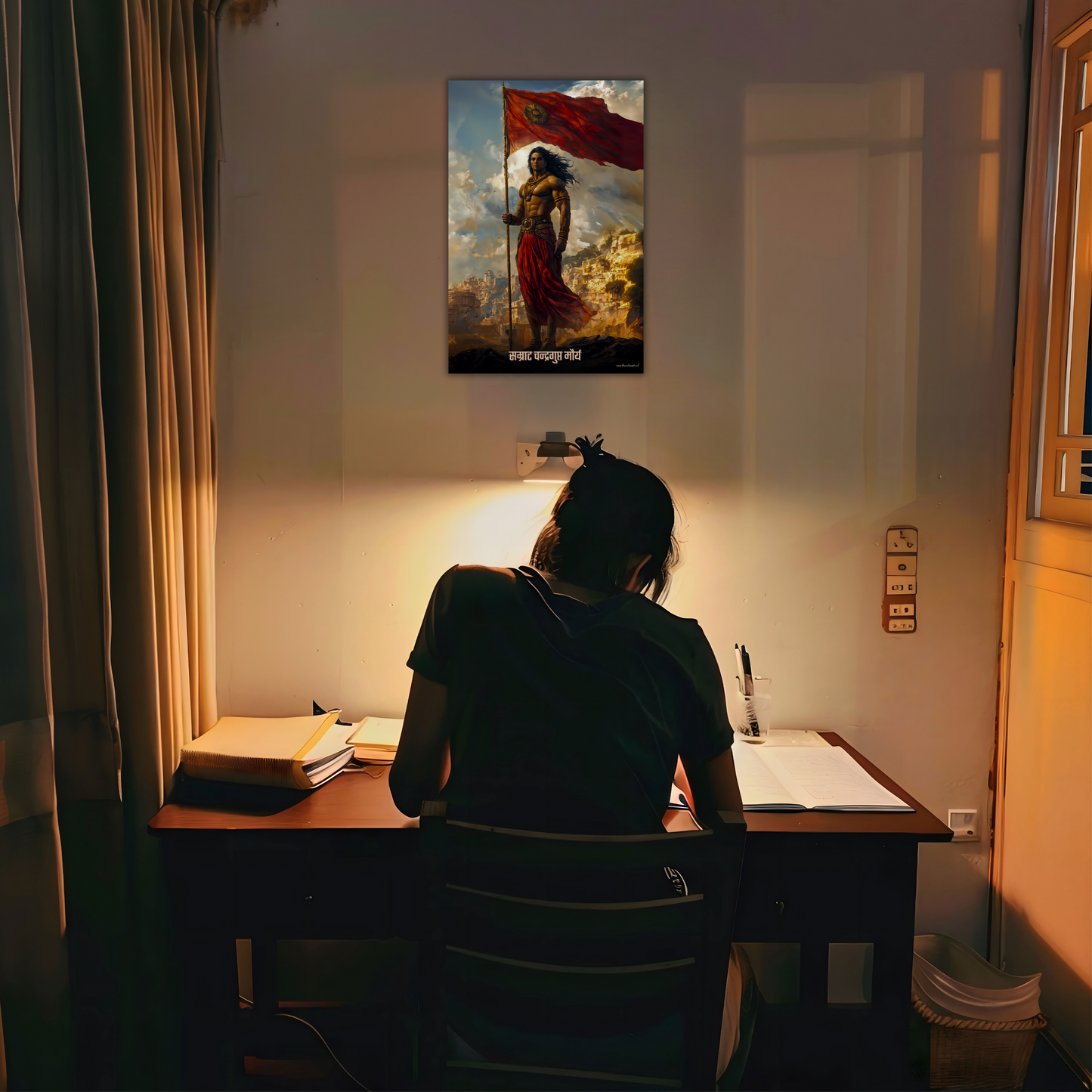 The 'सम्राट चन्द्रगुप्त मौर्य' Chandragupta Maurya Wall Poster | 8K | Premium Glossy - Bharatvarsh Arts--Wall Poster Sets - Buy Indian Spiritual, Mythology, Gods, Warrior Wall Art - For Living Room, Decor