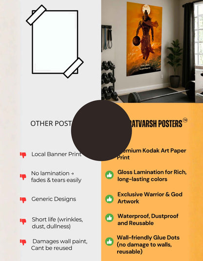 The 'पवनपुत्र' Pavanputra Hanuman Large Poster | 8K | Premium Glossy