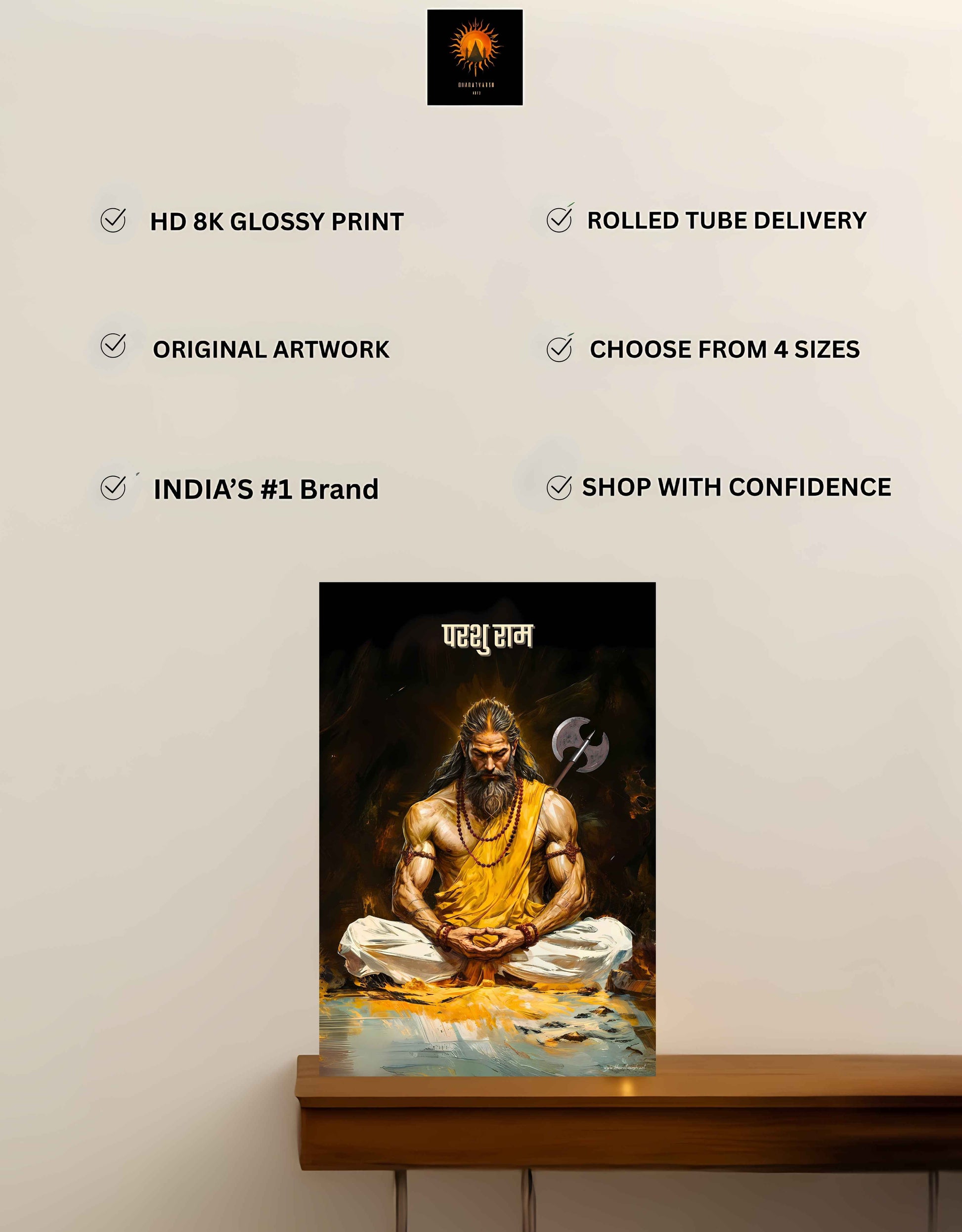 The Parshuram Meditation Large Poster | 8K | Premium Glossy