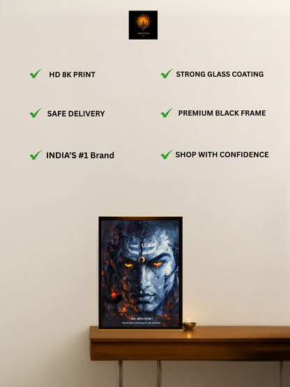 The Lord Shiva "अंतः अस्ति प्रारंभः" Wall Frame | Premium Quality