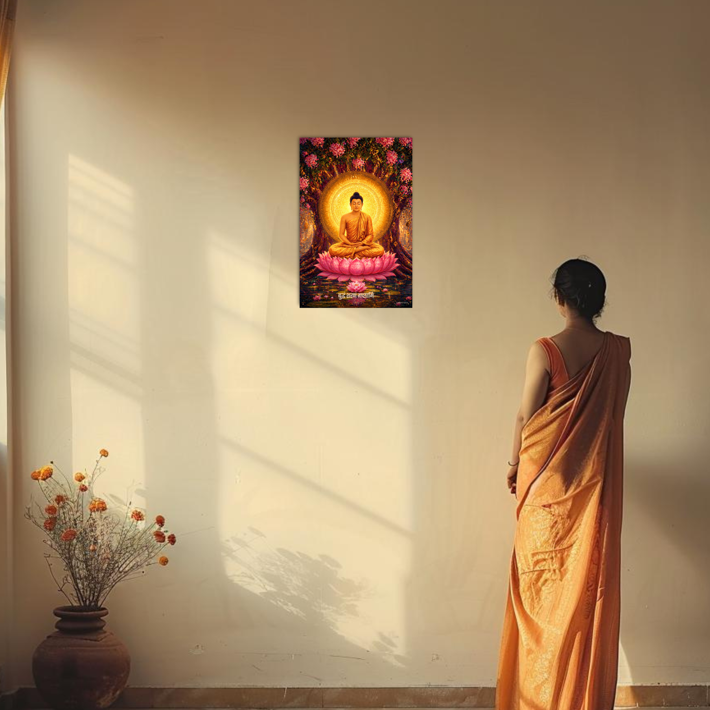 The 'बुद्धं शरणं गच्छामि' Gautam Buddha Peaceful Poster | 8K | Premium Glossy