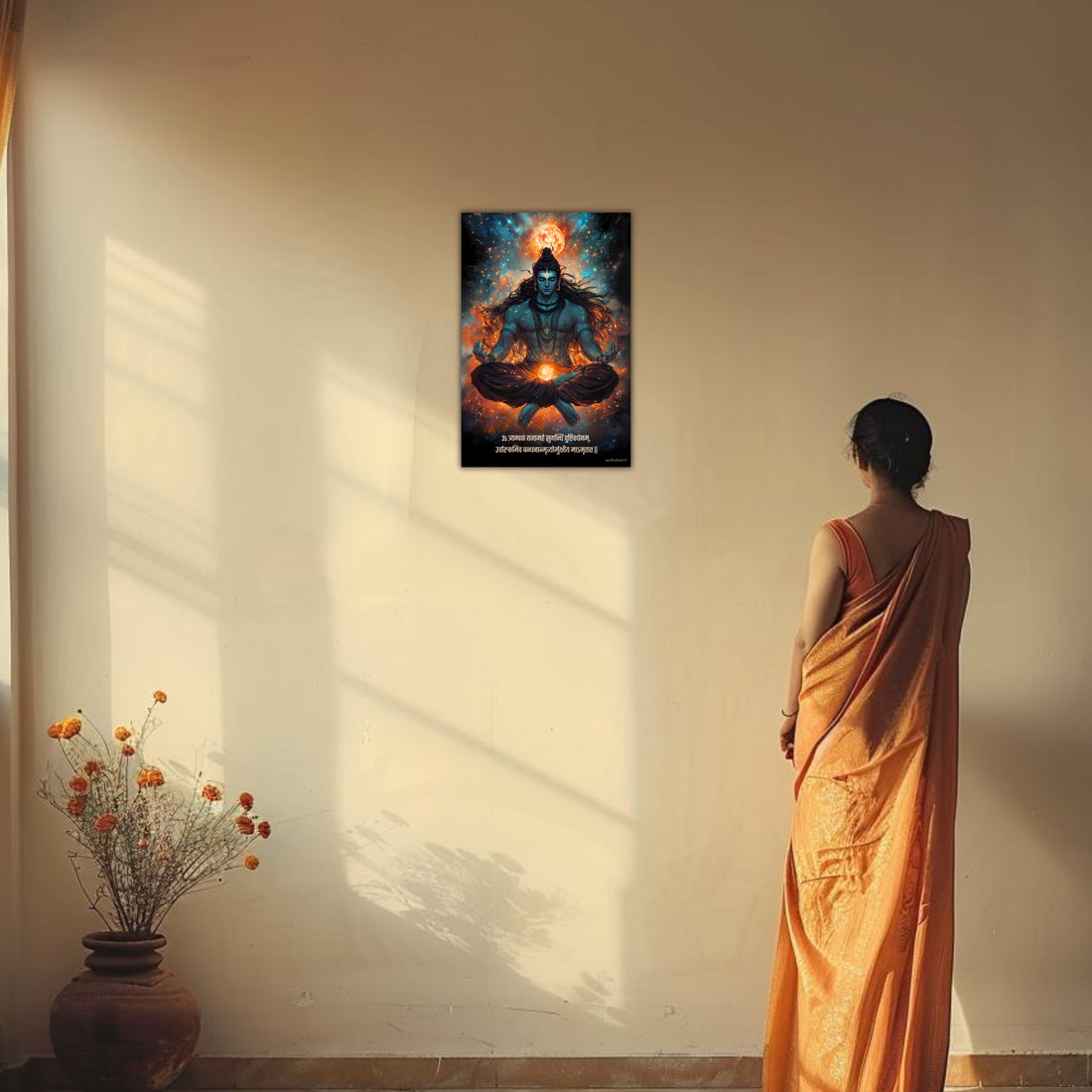 The "ॐ त्र्यम्बकं यजामहे " Lord Shiva Poster | 8K | Premium Glossy - Bharatvarsh Arts--Wall Poster Sets - Buy Indian Spiritual, Mythology, Gods, Warrior Wall Art - For Living Room, Decor