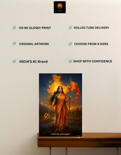 The 'नमस्ते सदा वत्सले मातृभूमे' Bharat Mata Premium Large Poster | 8K | Premium Glossy