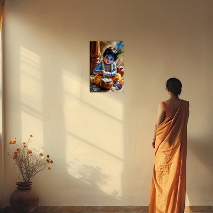 The Bal Krishna Makhanchor Poster | 8K | Premium Glossy