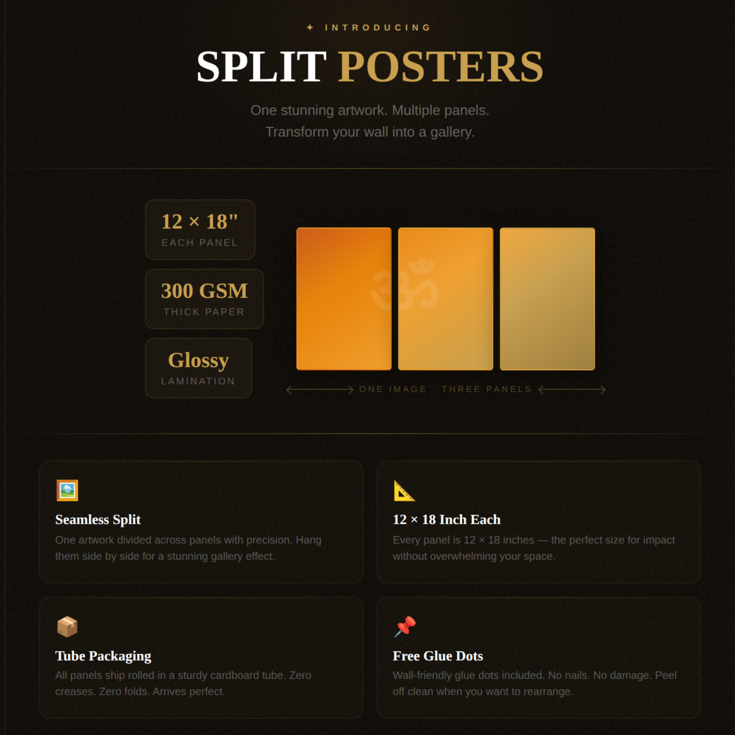 The 'महादेव' Lord Shiva Epic 3 Panel SPLIT Poster | 8K | Premium Glossy