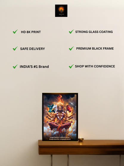 The 'ॐ पञ्चमुखहनुमते' Panchmukhi Hanuman Wall Frame | Premium Quality