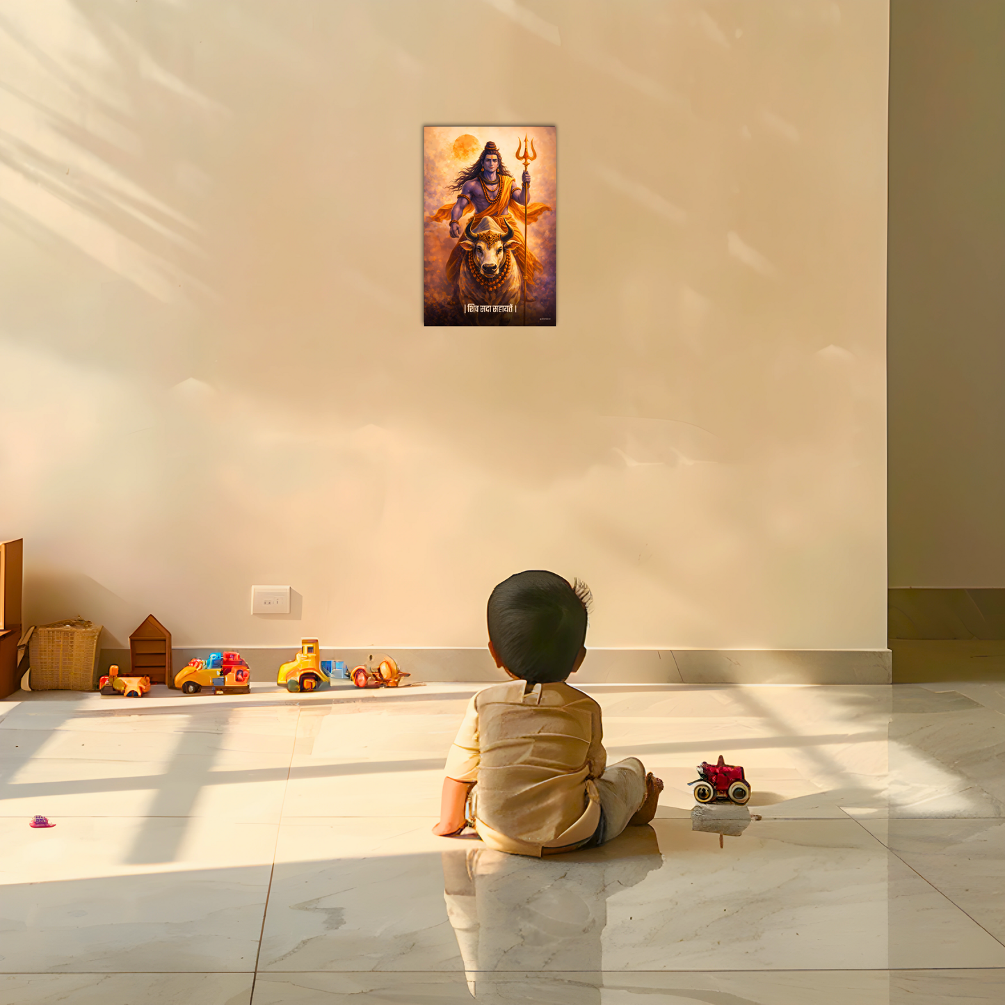 The 'शिव सदा सहायतें' Lord Shiva and Nandi Poster | 8K | Premium Glossy