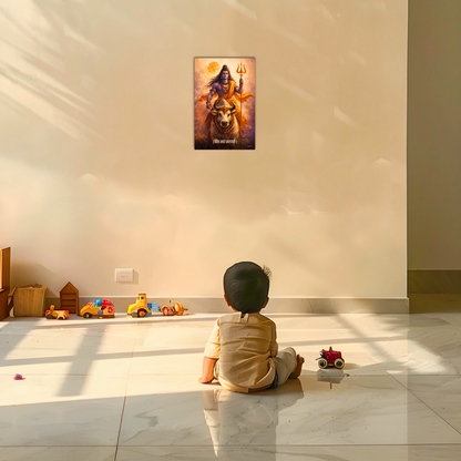 The 'शिव सदा सहायतें' Lord Shiva and Nandi Poster | 8K | Premium Glossy
