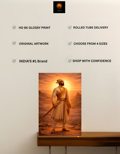 The Chantrapati Shivaji Maharaj Raigad Premium Large Poster | 8K | Premium Glossy