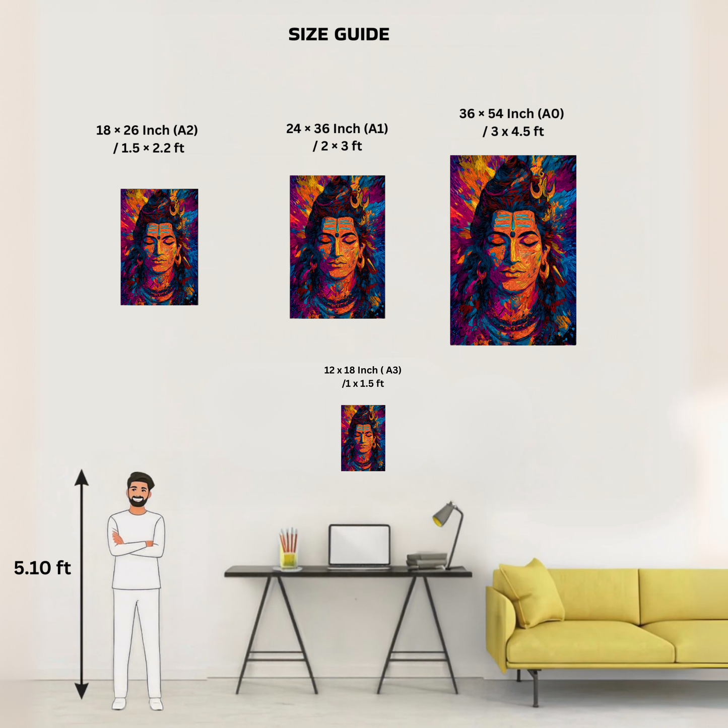 The Lord Shiva Multicolor Aesthetic Poster | 8K | Premium Glossy