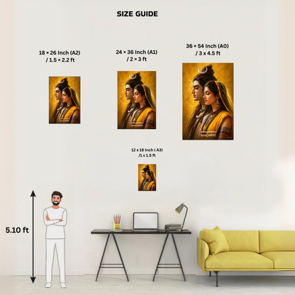 The 'गंगाधर तू, गंगोत्री मैं ' Shiv Parvati Beautiful Poster | 8K | Premium Glossy
