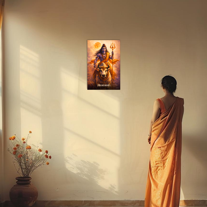 The 'शिव सदा सहायतें' Lord Shiva and Nandi Poster | 8K | Premium Glossy