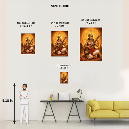 The Hanuman Ji Bhajan Peaceful Poster | 8K | Premium Glossy