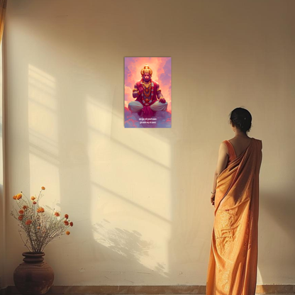 The 'सब सुख लहै तुम्हारी सरना' Peaceful Hanuman Wall Poster | 8K | Premium Glossy