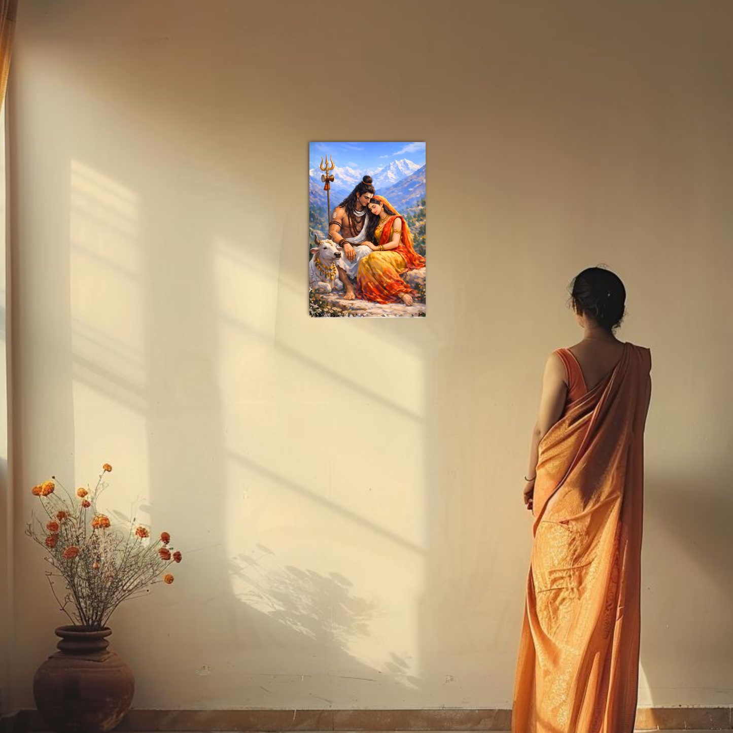 The Shiv Parvati Peaceful Poster | 8K | Premium Glossy