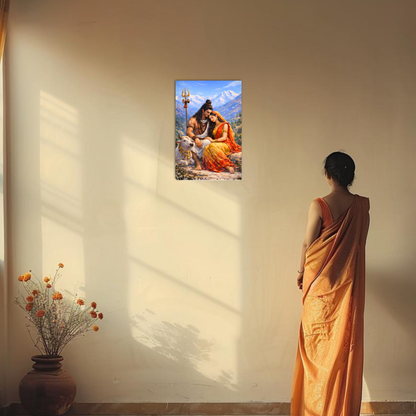 The Shiv Parvati Peaceful Poster | 8K | Premium Glossy