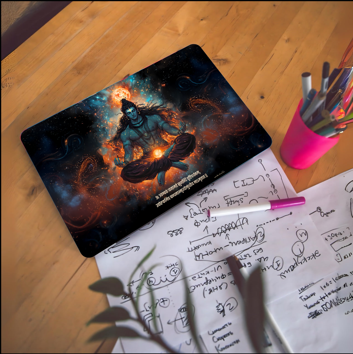 The Cosmic Shiva Laptop Skin |  Premium Glossy - Bharatvarsh Arts--Wall Poster Sets - Buy Indian Spiritual, Mythology, Gods, Warrior Wall Art - For Living Room, Decor