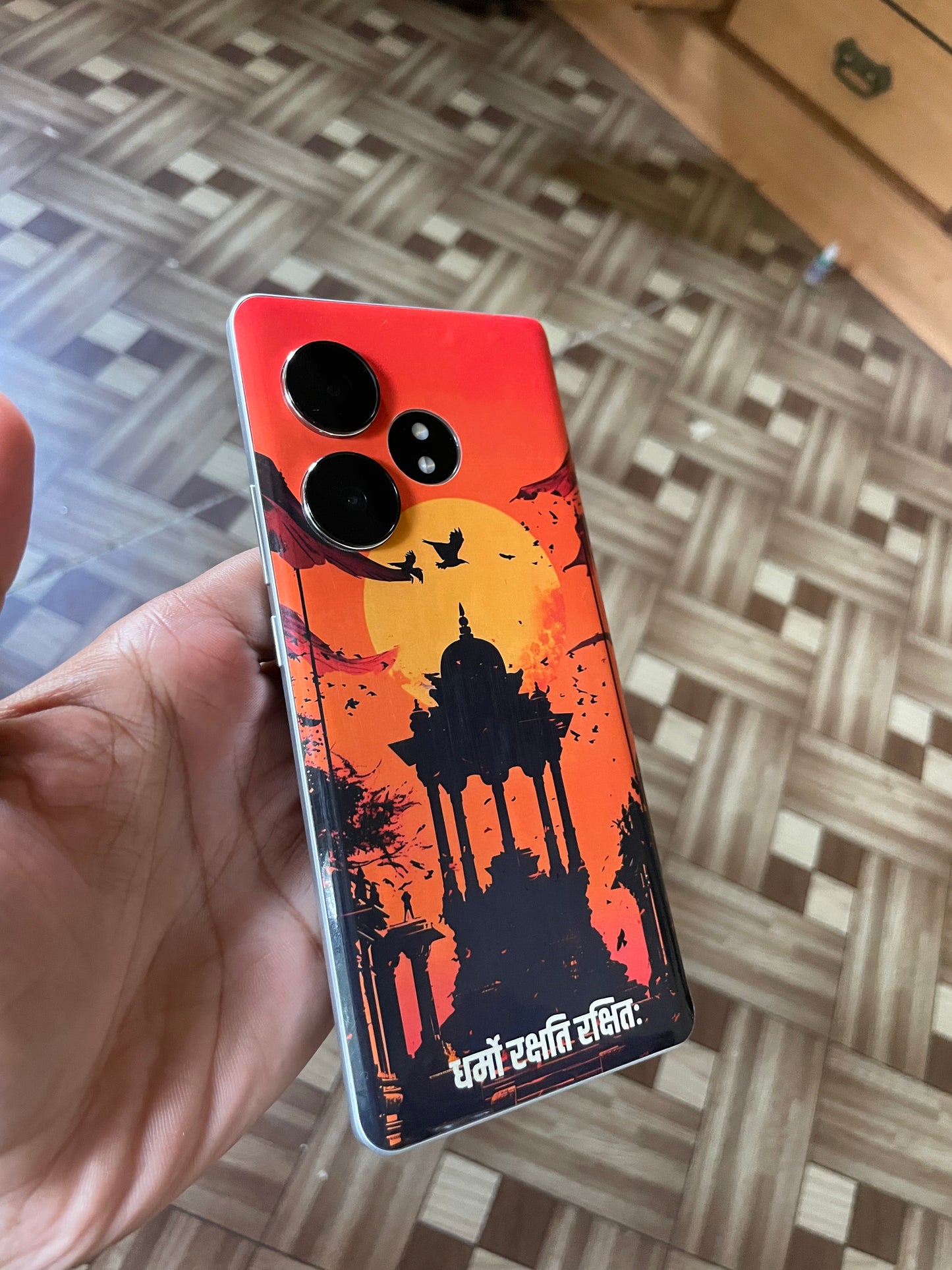 The 'धर्मो रक्षति रक्षितः' Original Bharatvarsh Arts Mobile Skin | Premium Matte