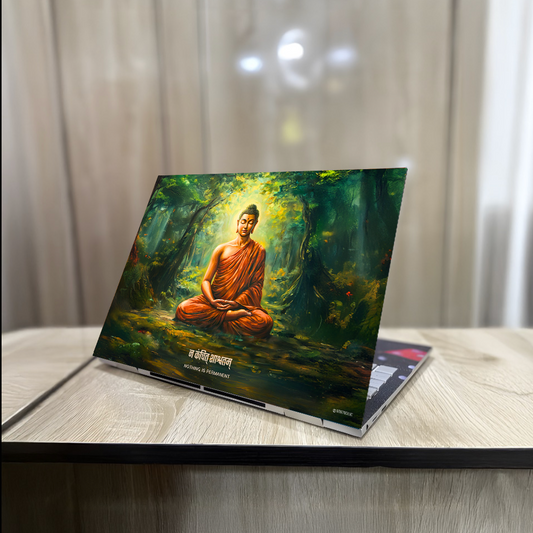 The "न कंचित् शाश्वतम्" Gautam Buddha Laptop Skin |  Premium UV Print | Matte Finish