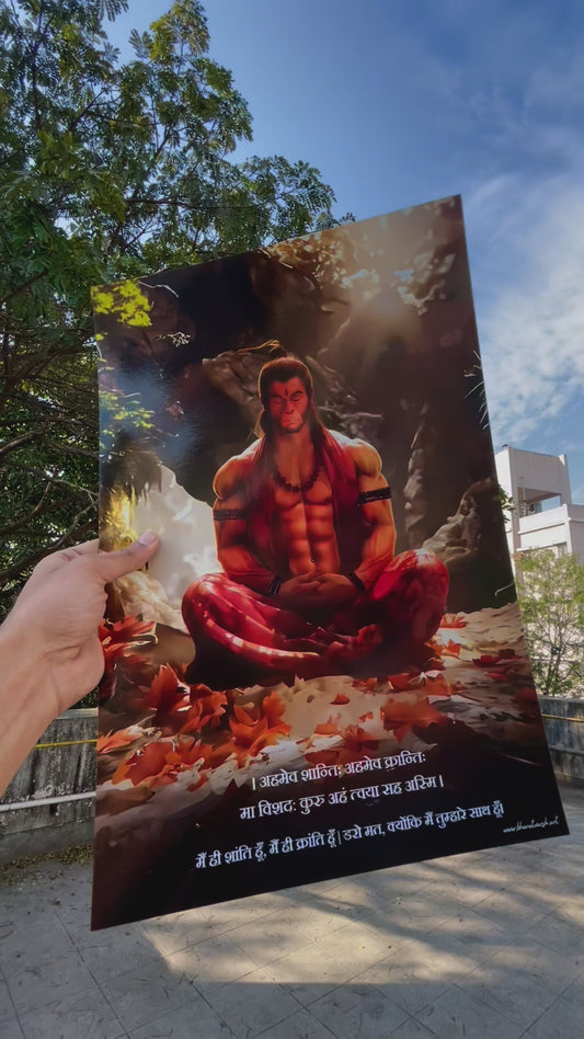 All Lord Hanuman Ji 6 Premium Posters Combo + Free Wall Friendly Glue Dots + 1 Surprise Sticker