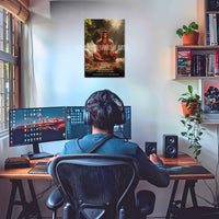 The 'अहमेव क्रान्तिः' Hanuman Meditation Poster | 8K | Premium Glossy - Bharatvarsh Arts--Wall Poster Sets - Buy Indian Spiritual, Mythology, Gods, Warrior Wall Art - For Living Room, Decor