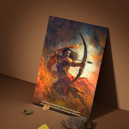 The "ब्रह्मास्त्रधारी" Arjuna Poster | Mahabharat Posters  | Portrait - 1 x 1.5 ft ( Premium Glossy )