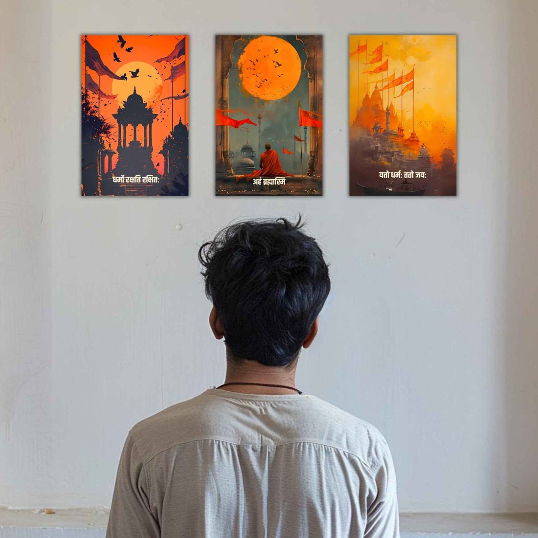 The Sanatan Bharatvarsh 3 Premium Posters Combo + Free Fevicol EasyStick Kit + 1 Surprise Sticker | Size : 1 x 1.5 ft - Bharatvarsh Arts--Wall Poster Sets - Buy Indian Spiritual, Mythology, Gods, Warrior Wall Art - For Living Room, Decor