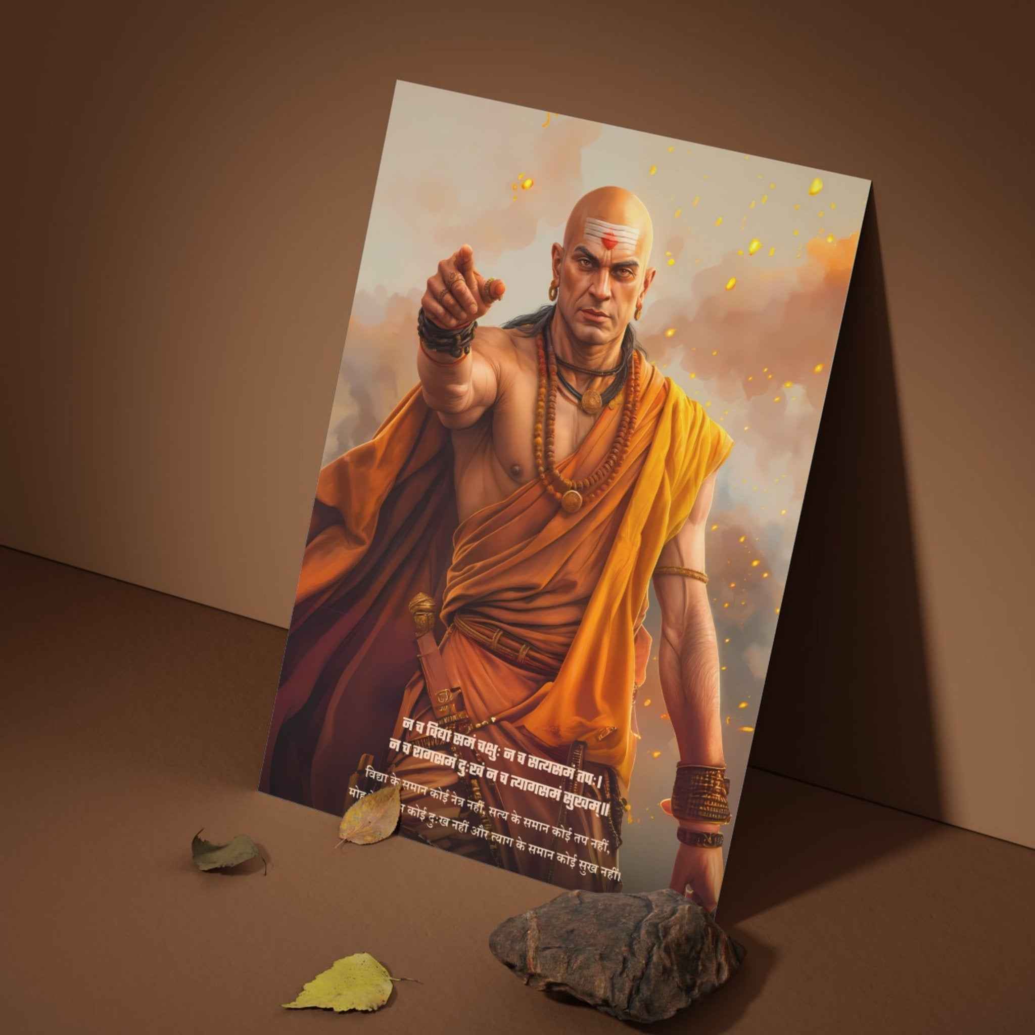 The "न च त्यागसमं सुखम्" Chanakya Poster  | | 8K | Premium Glossy - Bharatvarsh Arts--Wall Poster Sets - Buy Indian Spiritual, Mythology, Gods, Warrior Wall Art - For Living Room, Decor