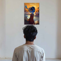 The 'कृष्णः सदा सहायते' Krishna Poster | 8K | Premium Glossy - Bharatvarsh Arts--Wall Poster Sets - Buy Indian Spiritual, Mythology, Gods, Warrior Wall Art - For Living Room, Decor