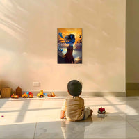 The 'कृष्णः सदा सहायते' Krishna Poster | 8K | Premium Glossy - Bharatvarsh Arts--Wall Poster Sets - Buy Indian Spiritual, Mythology, Gods, Warrior Wall Art - For Living Room, Decor